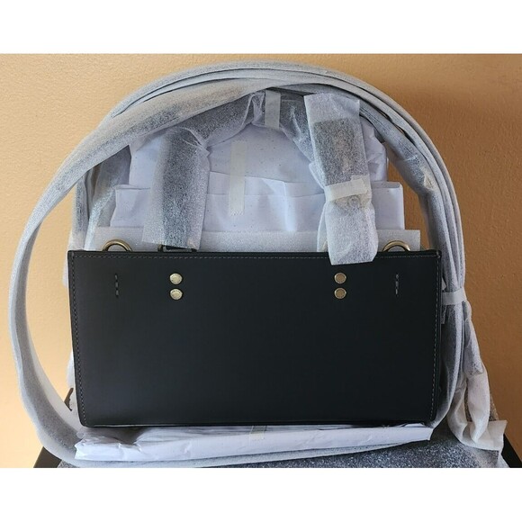COACH ROGUE 26 BLACK SATCHEL TOP HANDLE CROSSBODY BRASS BAG CU047 ~NWT - Picture 3 of 7